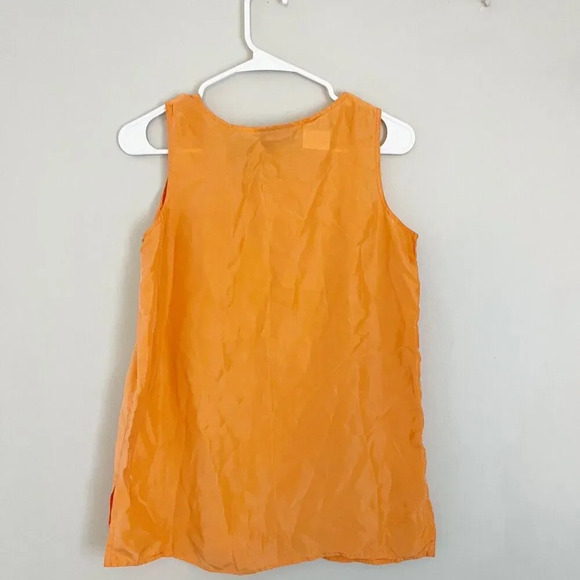 Diane Von Furstenberg Womens Orange Blouse XS Sleeveless Silk Tank Summer Casual - Picture 3 of 9